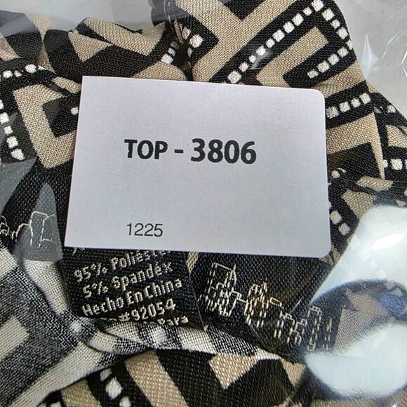 80 Park XL Geometric Sleeveless Blouse Black White - Picture 6 of 6